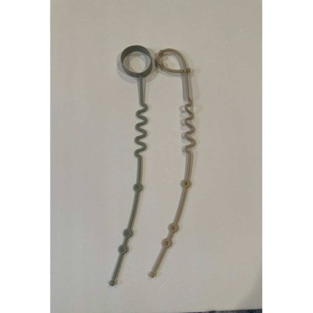 Busy Baby Silicone Toy Tether Straps [set of 2] OS Green Tan EUC